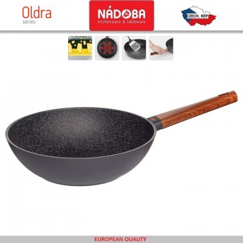 OLDRA Антипригарный вок, индукционное дно, D 28 см, минеральное покрытие, Nadoba