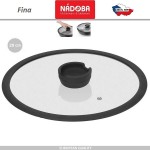 Крышка FINA с ручкой-подставкой, D 28, жаропрочное стекло, силиконовый обод, FINA, Nadoba