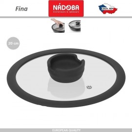 Крышка FINA с ручкой-подставкой, D 20, жаропрочное стекло, силиконовый обод, FINA, Nadoba Крышка FINA с ручкой-подставкой, D 20, жаропрочное стекло, силиконовый обод, FINA, Nadoba