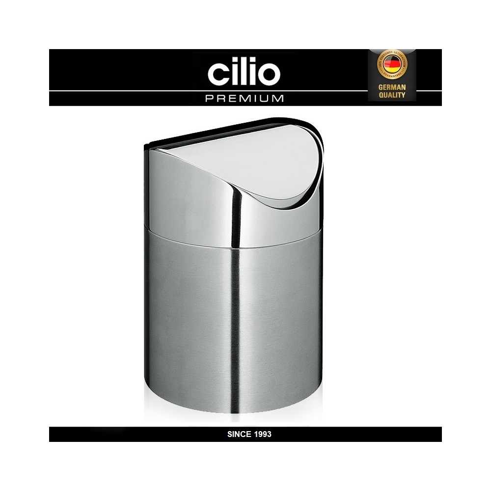 Контейнер для ванной комнаты, D 12.5, H 17 см, сталь нержавеющая, хром, Cilio