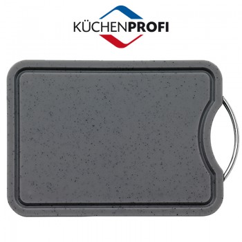 Доска разделочная со сливом, L 36 см, W 26 см, цвет графит, сталь, Kuchenprofi