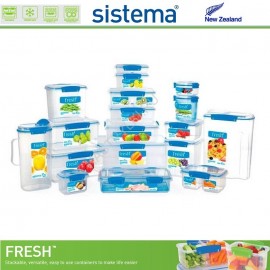 Набор контейнеров, FRESH синий, 3 по 400 мл, эко-пластик пищевой, SISTEMA