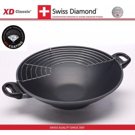 Антипригарный вок XD 61136c с крышкой, D 36 см, алмазное покрытие XD Classic, Swiss Diamond