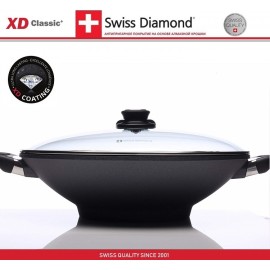 Антипригарный вок XD 61136c с крышкой, D 36 см, алмазное покрытие XD Classic, Swiss Diamond