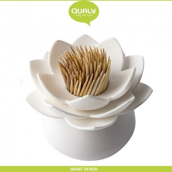 Диспенсер Lotus для зубочисток, белый, Qualy