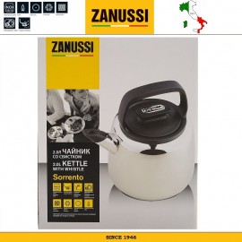 Чайник для кипячения воды со свистком, V 2 л, индукционное дно, сталь нержавеющая, серия Sorento, Zanussi