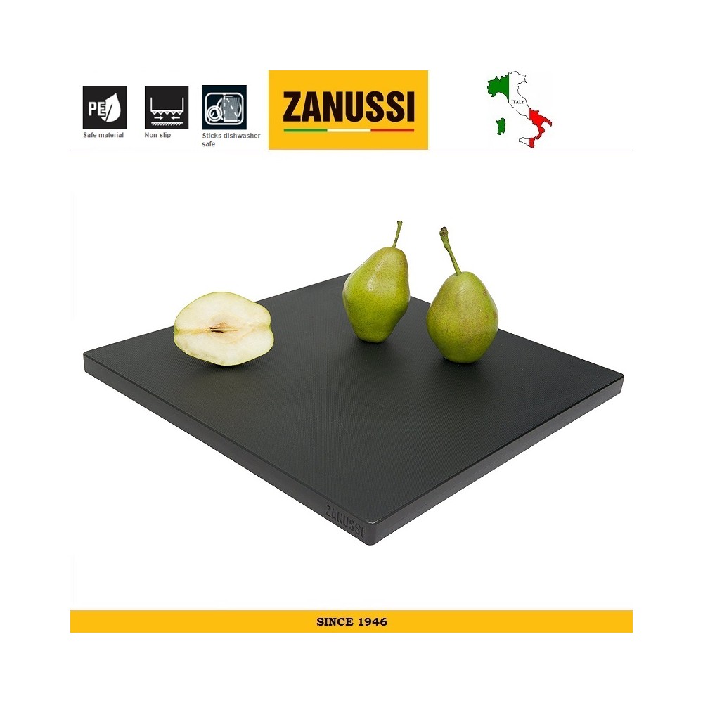 Доска разделочная квадратная, 35х35 см, цвет черный, пластик пищевой, Zanussi