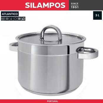 Глубокая кастрюля ATLANTICO, 3 литра, D 18 см, Silampos, Португалия