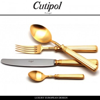 Набор столовых приборов LINE GOLD MATT, 24 предмета на 6 персон, матовое золото 24KTS, Cutipol