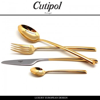 Набор столовых приборов MEZZO GOLD, 72 предмета на 12 персон, сталь 18/10, золото 24 KTS, Cutipol