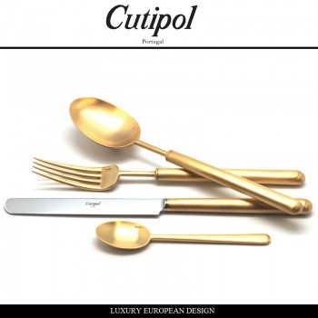 Набор столовых приборов BALI GOLD MATT, 24 предмета на 6 персон, матовое золото 24KTS, Cutipol