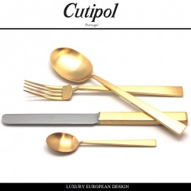 Набор столовых приборов BAUHAUS GOLD MATT, 72 предмета на 12 персон, матовое золото 24KTS, Cutipol