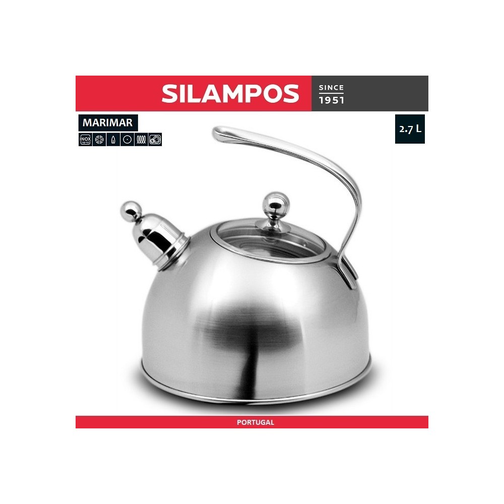Чайник MARIMAR со съемным свистком, 2.7 литра, сталь 18/10, Silampos