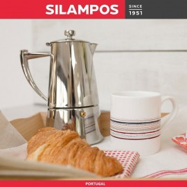 Гейзерная кофеварка ART DECO на 6 чашек, индукционное дно, Silampos