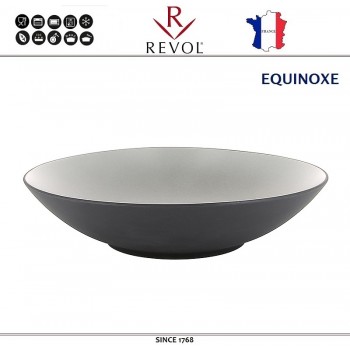 Глубокая тарелка EQUINOXE, D 24 см, 1000 мл, керамика ручной работы, серый, REVOL