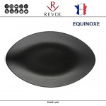 Блюдо EQUINOXE овальное для закусок, L 35 см, керамика ручной работы, черный, REVOL