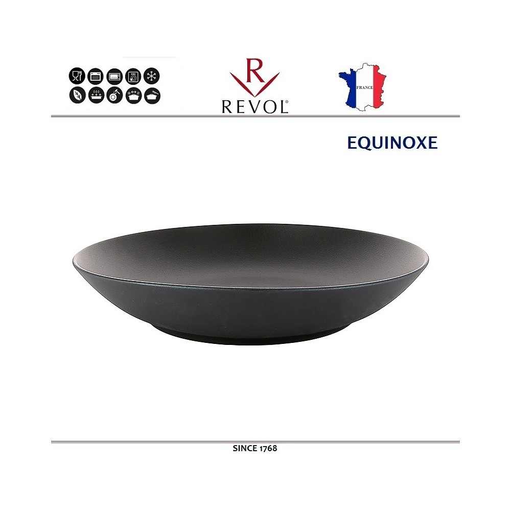 Блюдо-салатник EQUINOXE, D 27 см, керамика ручной работы, черный, REVOL
