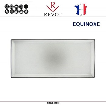 Блюдо EQUINOXE для закусок, L 32.5 см, W 15 см, керамика ручной работы, серый, REVOL