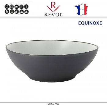 Блюдо-салатник EQUINOXE, D 19 см, 700 мл, керамика ручной работы, серый, REVOL