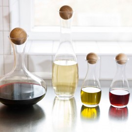Декантер для вина с дубовой пробкой, H 27 см, стекло, дерево-дуб, серия Oval Oak, SAGAFORM