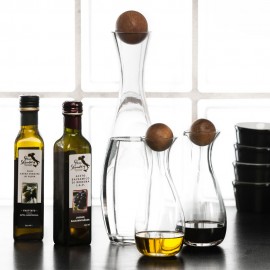 Графин для вина и воды с дубовой пробкой, H 37 см, стекло, дерево-дуб, серия Oval Oak, SAGAFORM