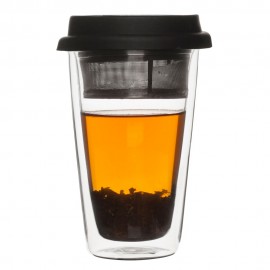 Дорожная термокружка, стекло жаропрочное, силикон пищевой, серия Tea, SAGAFORM