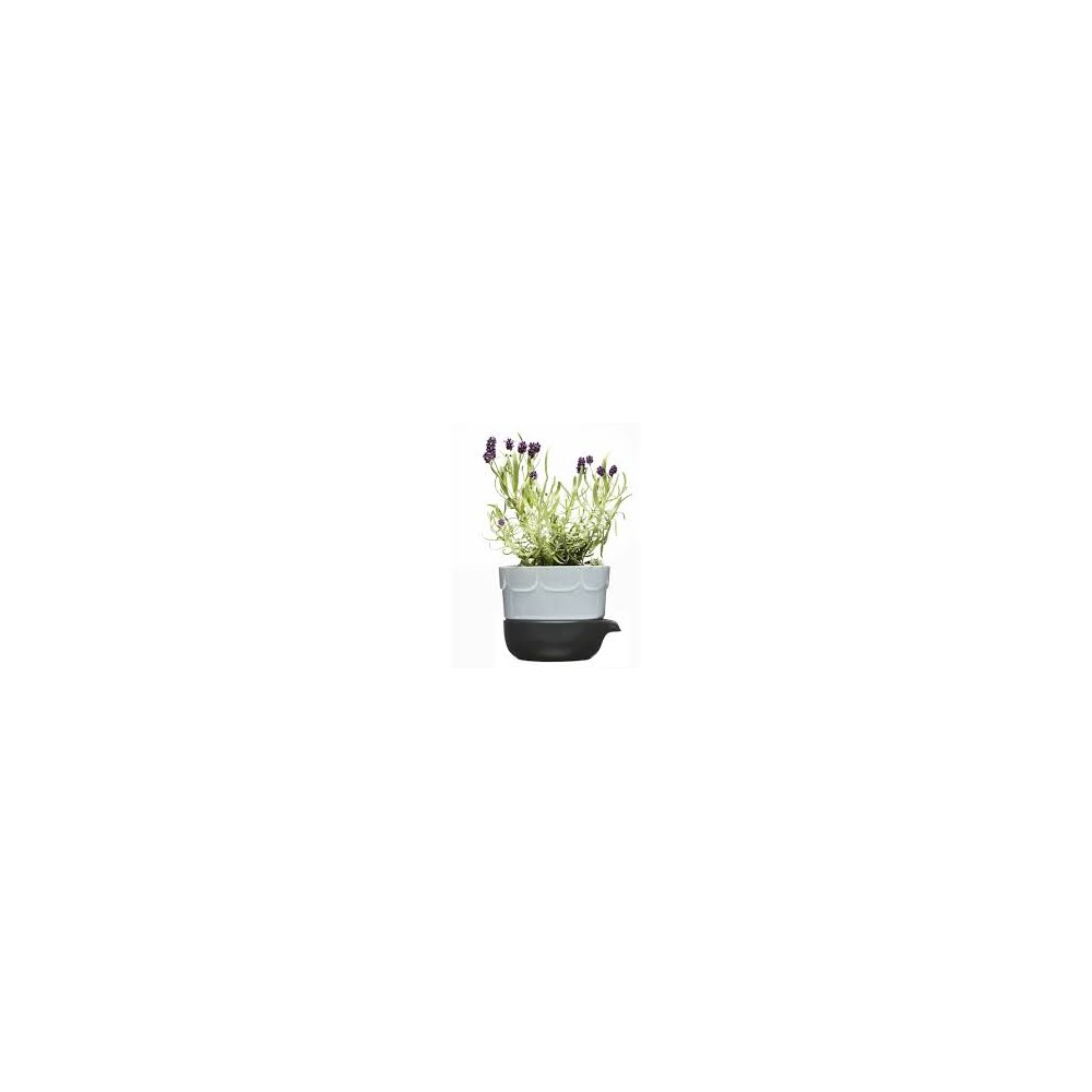 Горшок для растений с гидратором, D 13,5 см, H 11 см, W 12 см, керамика, серия Green, SAGAFORM