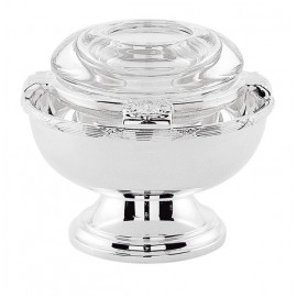 Икорница с крышкой, D 13 см, сталь, посеребрение, Sambonet 