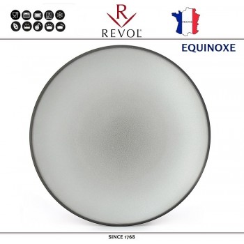 Обеденная тарелка EQUINOXE, D 24 см, керамика ручной работы, серый, REVOL