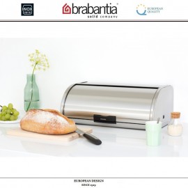 Хлебница ROLL Top Touch (открывание от нажатия), L 44.5 см, матовая сталь, Brabantia