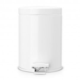 Ведро для мусора с педалью и с металлическим внутренним ведром, D 20,5 см, H 28 см, V 5 л, сталь нержавеющая, Brabantia