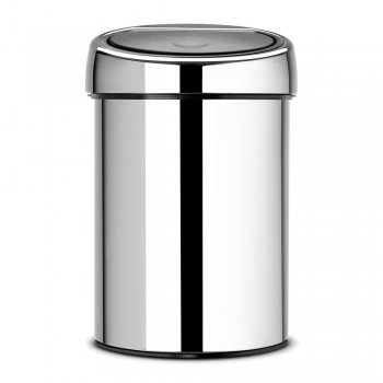 Ведро для мусора, D 18,5 см, H 28 см, V 3 л, сталь нержавеющая, серия TOUCH BIN, Brabantia