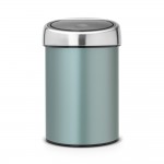 Ведро для мусора, D 18,5 см, H 28 см, V 3 л, сталь нержавеющая, серия TOUCH BIN, Brabantia