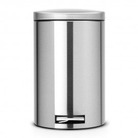 Ведро для мусора с педалью, D 25 см, H 40 см, V 12 л, сталь нержавеющая, серия МС, Brabantia