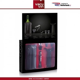 Большой набор винных аксессуаров ESSENTIALS черный, 6 предметов, Vacu Vin