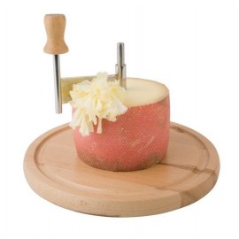 Нож для сыра и шоколада с колпаком; дерево, пластик; D=22, H=14, 5см; бежев., прозр.