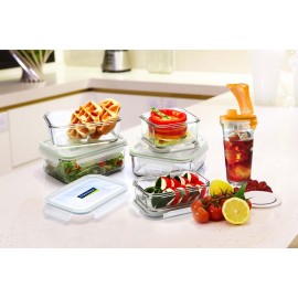 Контейнер для духовки, СВЧ, холодильника, 0,95 л, жаропрочное стекло, серия Ring Taper Type, GlassLock
