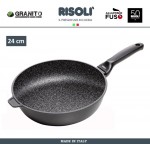 Антипригарная глубокая сковорода-сотейник Granito Hardstone, D 24 см, Risoli
