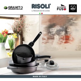 Антипригарная глубокая сковорода-сотейник Granito Hardstone, D 24 см, Risoli