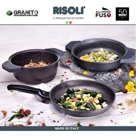 Антипригарная глубокая сковорода-сотейник Granito Hardstone, D 28 см, Risoli