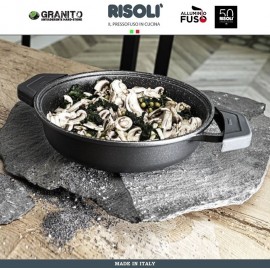 Антипригарная сковорода-сотейник Granito Hardstone, D 28 см, литой алюминий, Risoli