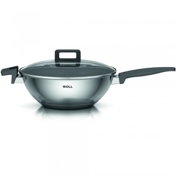 Вок с крышкой, D 30 см, H 10 см, нержавеющая сталь 18/10, Concept PRO Induction Line, WOLL