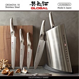 Подставка Ship Shape для кухонных ножей, на 10 предметов, стальной, серия GKB, GLOBAL