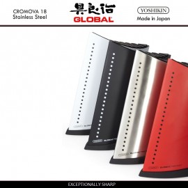 Подставка Ship Shape для кухонных ножей, на 10 предметов, красный, серия GKB, GLOBAL