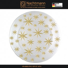 Блюдо GOLDEN STARS праздничное, 32 см, белый-золотой, бессвинцовый хрусталь, Nachtmann