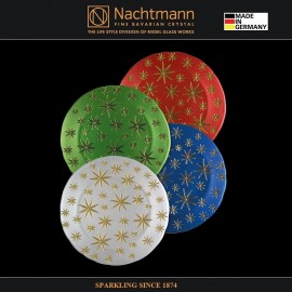Блюдо GOLDEN STARS праздничное, 32 см, красный-золотой, бессвинцовый хрусталь, Nachtmann