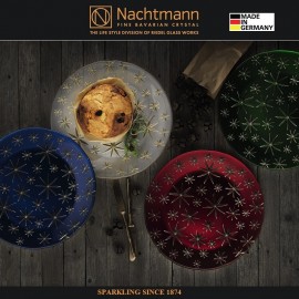 Блюдо GOLDEN STARS праздничное, 32 см, красный-золотой, бессвинцовый хрусталь, Nachtmann