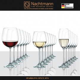 Большой набор бокалов VIVENDI 18 предметов: 6 для красного, 6 для белого вина, 6 для шампанского, Nachtmann