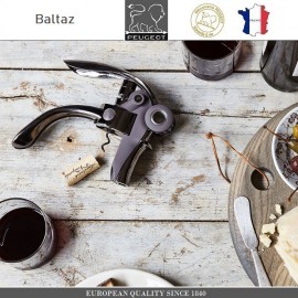 Штопор BALTAZ механический повышенной прочности, черный, PEUGEOT VIN, Франция