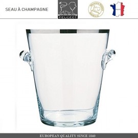 Ведро SEAU A CHAMPAGNE для бутылок, платиновый обод, PEUGEOT VIN, Франция